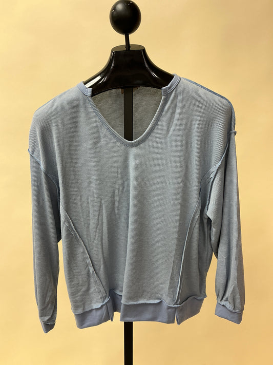 THERMAL OPEN SEAM V NECK(BT3435D
