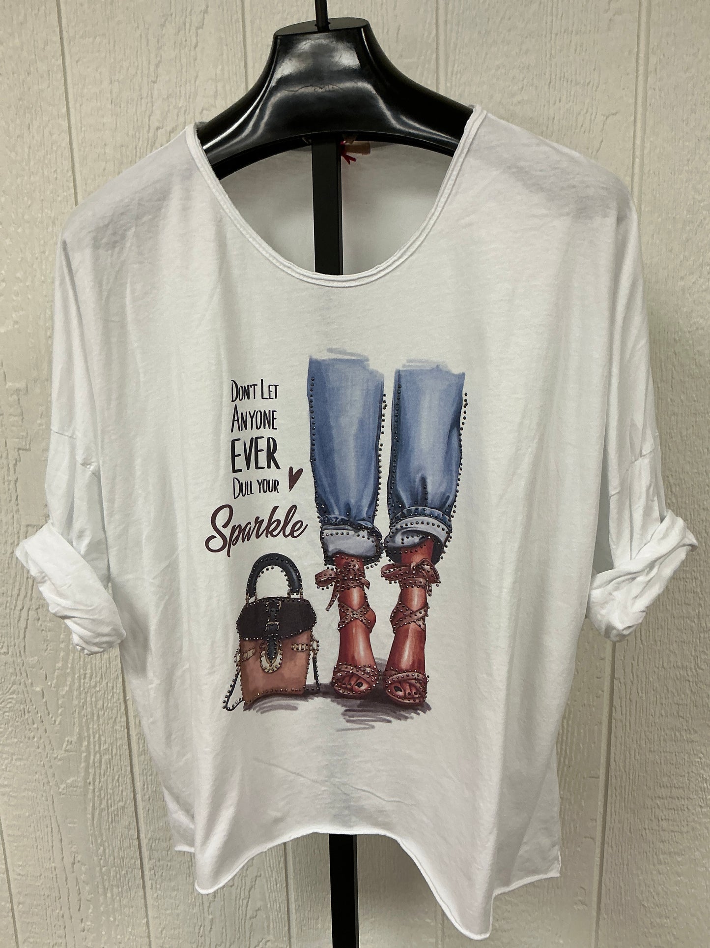 LADIES TEE/SPARKLE SHOE (1835