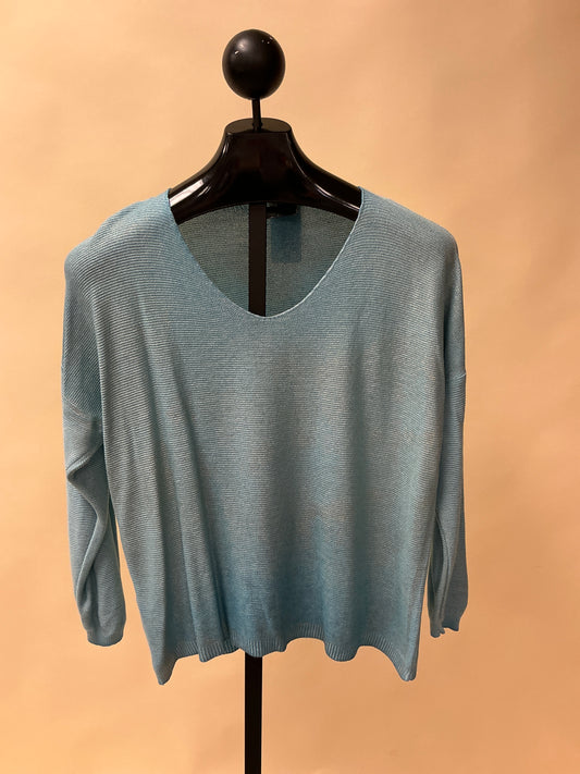 SHIMMERY DOUBLE V-NECK TANK (28111
