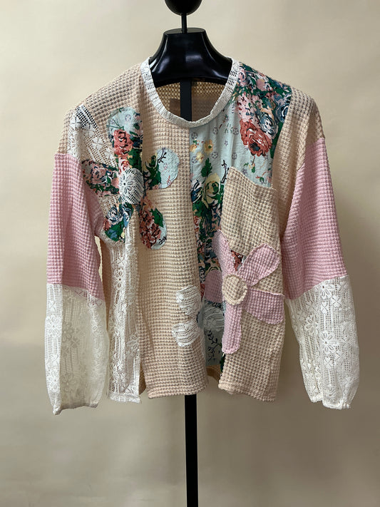 PATCHWORK PULLOVER SWEATER