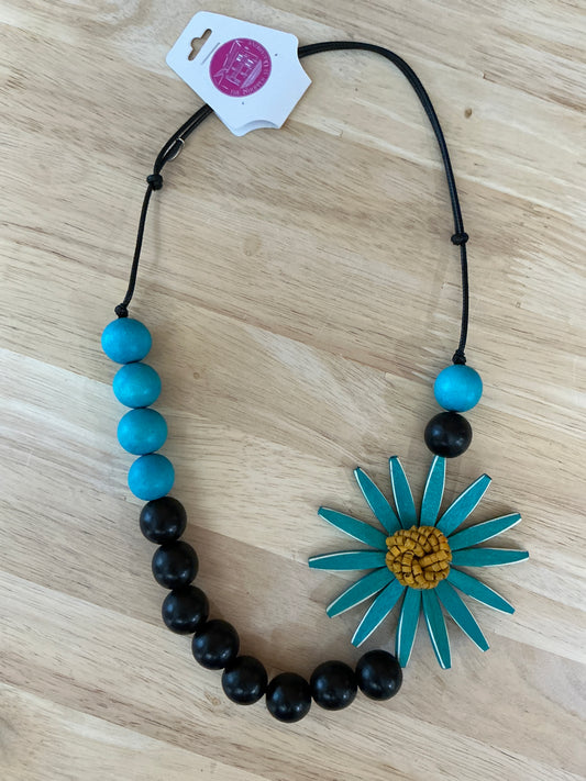 CHUNKY TEAL FLOWER STATEMENT