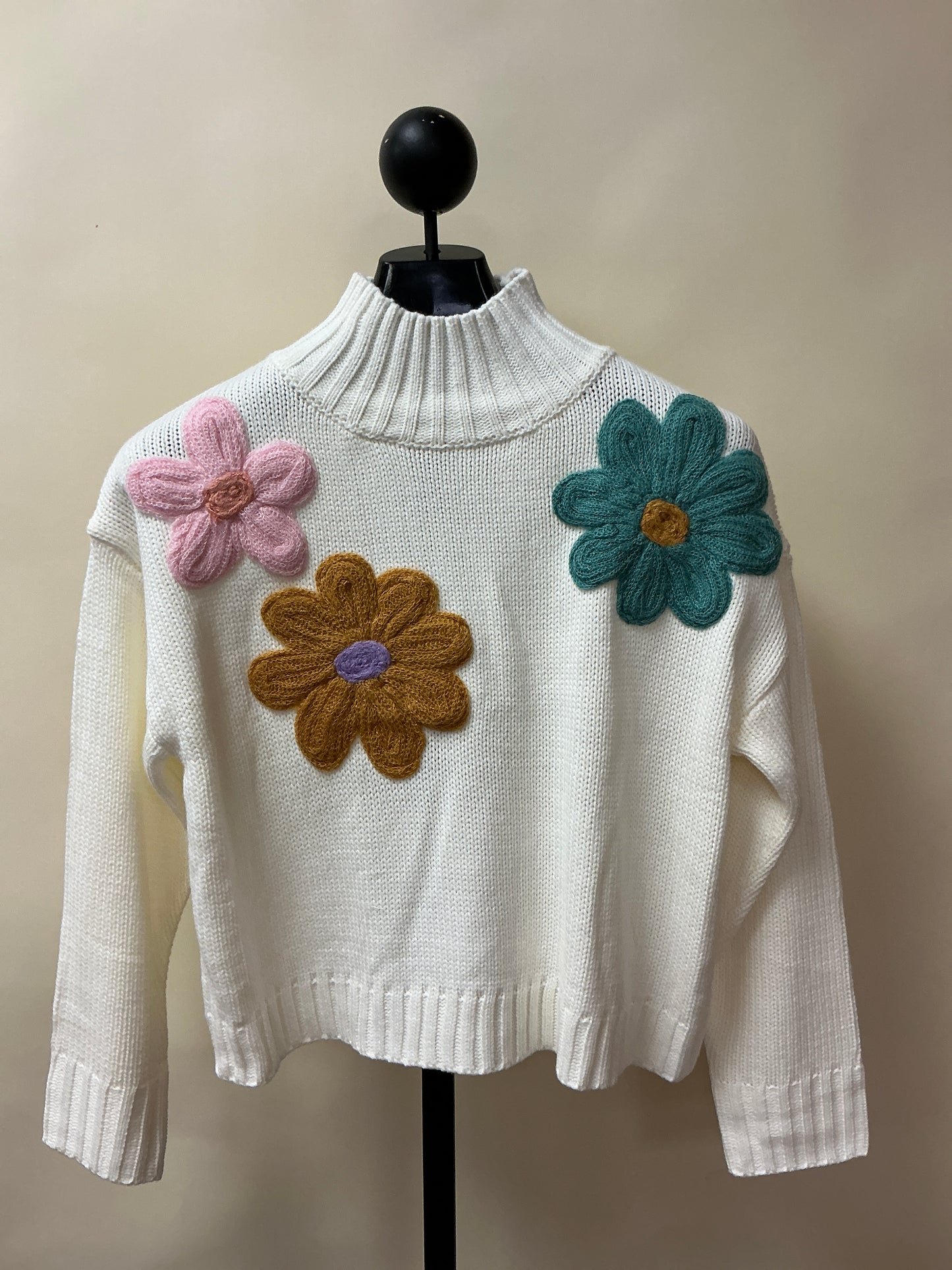 FLORAL MOTIF TURTLE NECK(35821